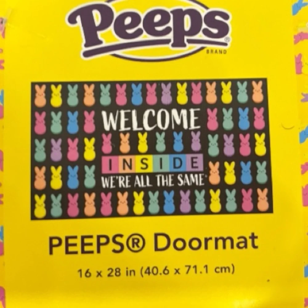 PEEPS “INSIDE WE’RE ALL THE SAME” Colorful Welcome Mat 16x28in NEW EASTER DECOR - Picture 3 of 3